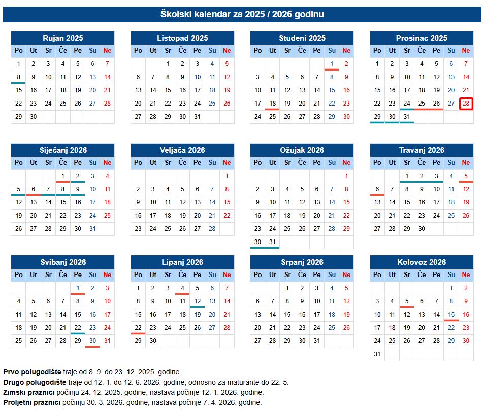 Kalendar 2025.-26