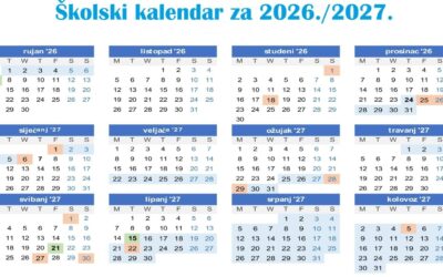 Školski kalendar za 2026./2027. godinu